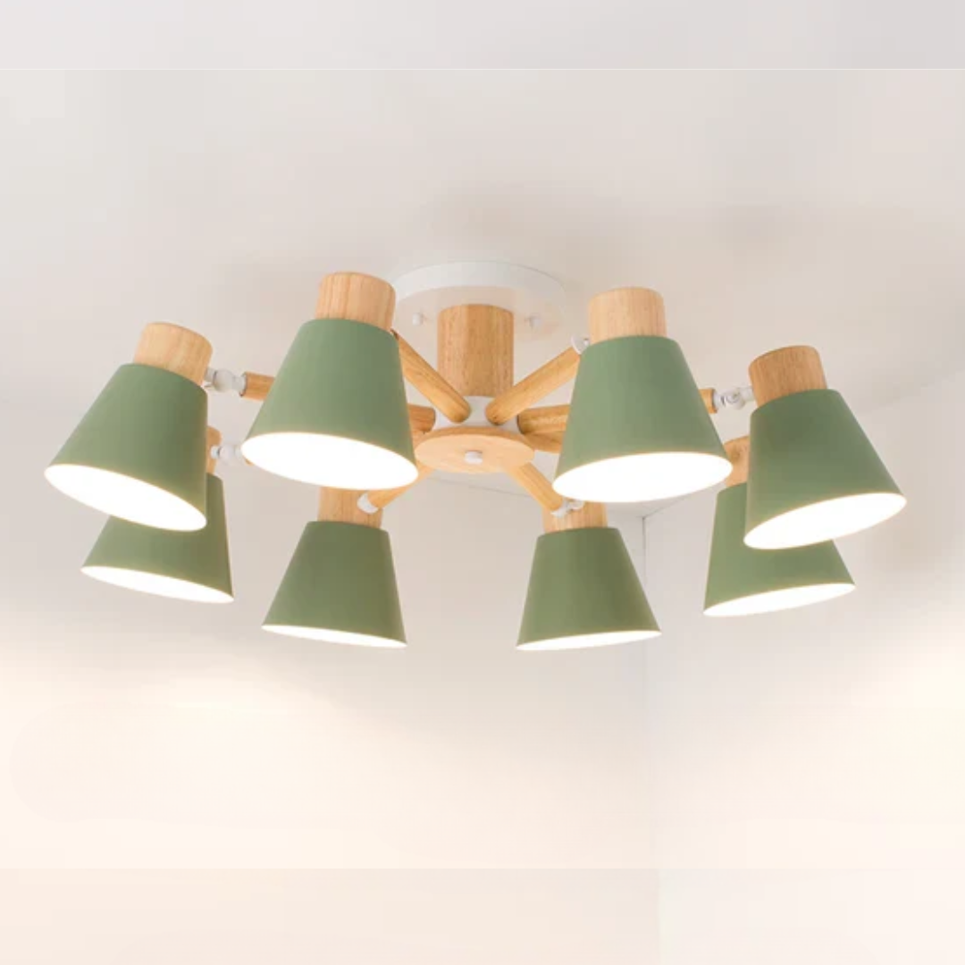 LED Deckenleuchte mit Holzrahmen