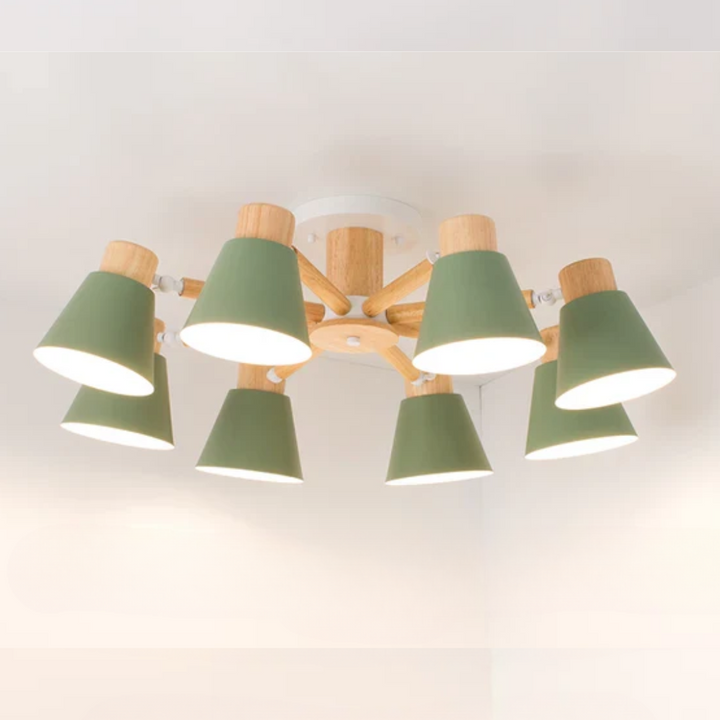 LED Deckenleuchte mit Holzrahmen