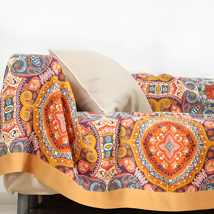 Wendbare Decke im Boho-Stil | Dekoratives Sunrise Muster