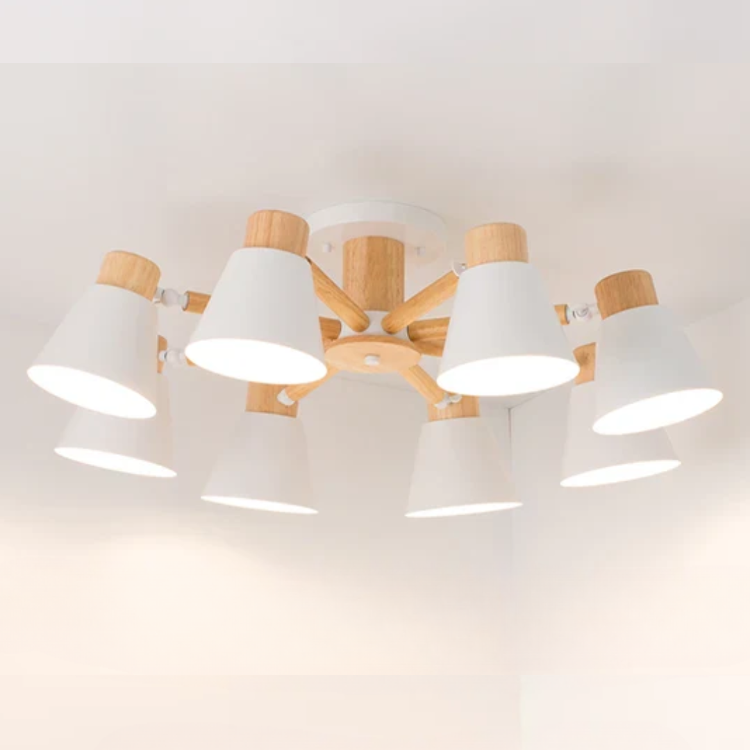 LED Deckenleuchte mit Holzrahmen