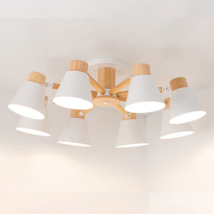 LED Deckenleuchte mit Holzrahmen