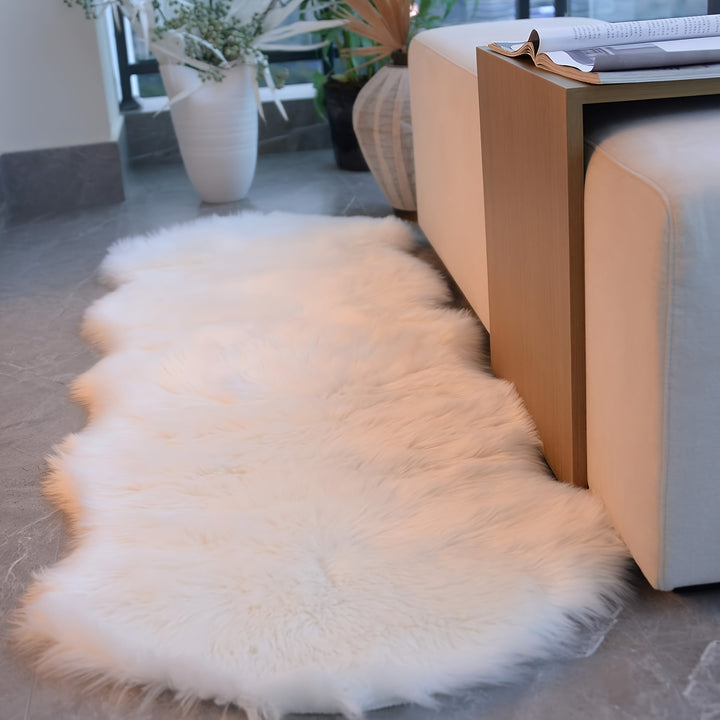 Waschbarer Teppich | Weiches Kunstschafsfell