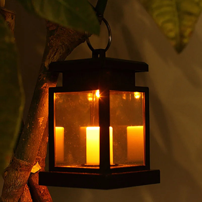Tischleuchte | Solarbetriebene LED-Laterne im Retro-Design