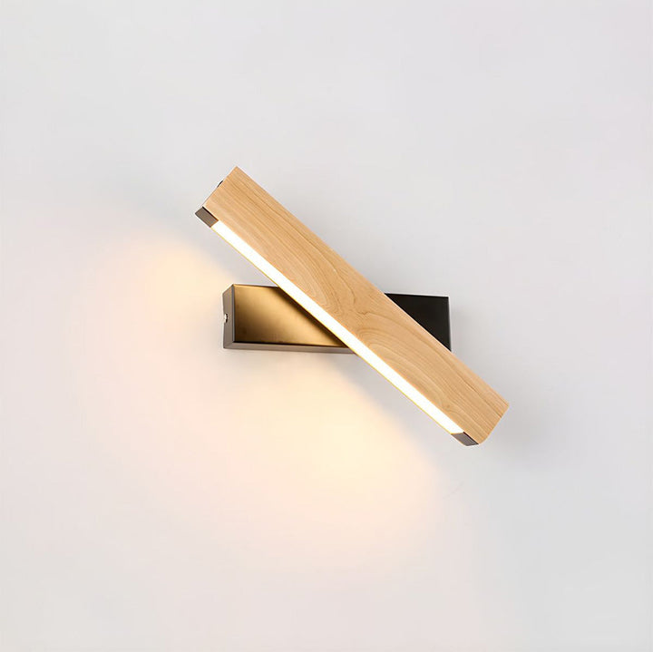 Retro Leselampe Holz | Drehbare LED Wandleuchte Schlafzimmer