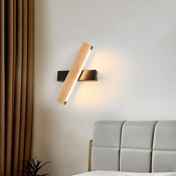 Retro Leselampe Holz | Drehbare LED Wandleuchte Schlafzimmer
