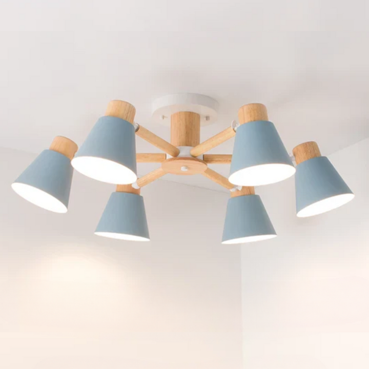 LED Deckenleuchte mit Holzrahmen