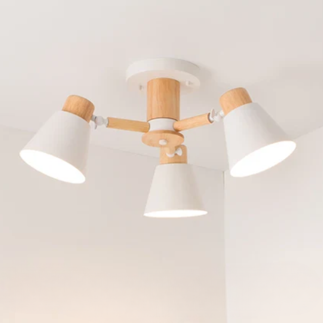 LED Deckenleuchte mit Holzrahmen