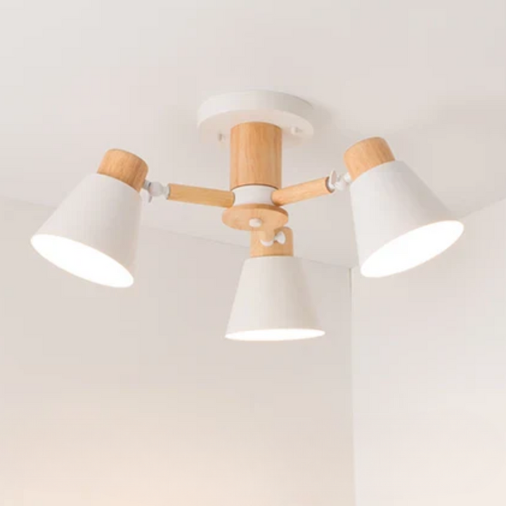 LED Deckenleuchte mit Holzrahmen