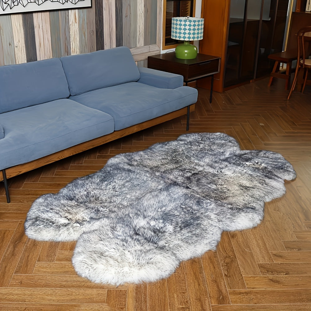 Waschbarer Teppich | Weiches Kunstschafsfell