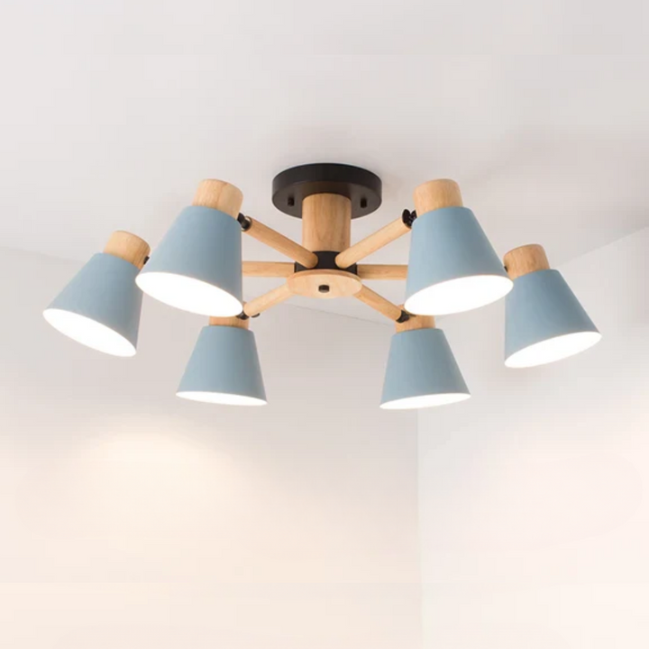 LED Deckenleuchte mit Holzrahmen