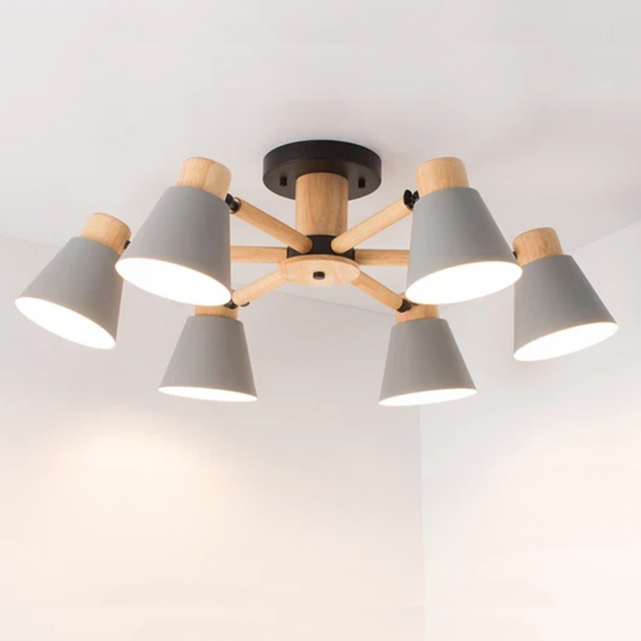 LED Deckenleuchte mit Holzrahmen