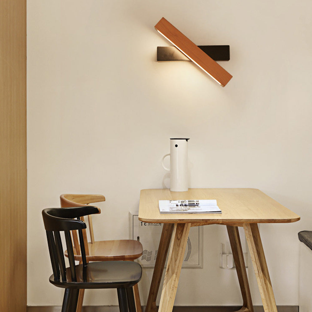 Retro Leselampe Holz | Drehbare LED Wandleuchte Schlafzimmer
