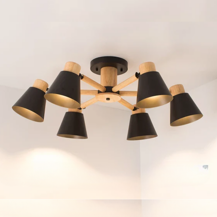 LED Deckenleuchte mit Holzrahmen