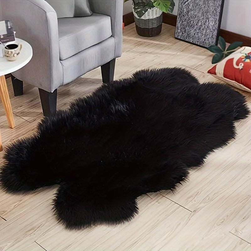 Waschbarer Teppich | Weiches Kunstschafsfell