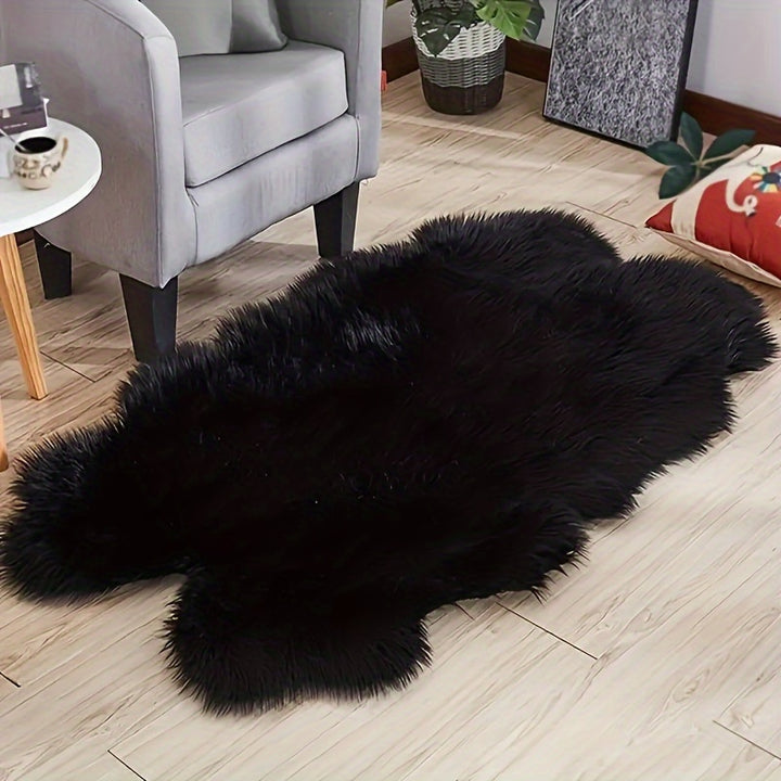 Waschbarer Teppich | Weiches Kunstschafsfell