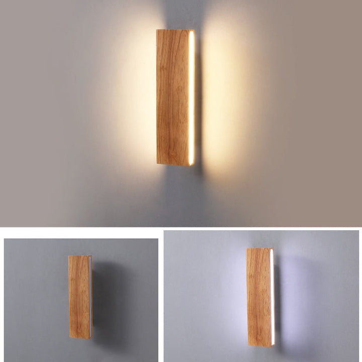 LED Wandleuchte aus Holz | Schlankes Design