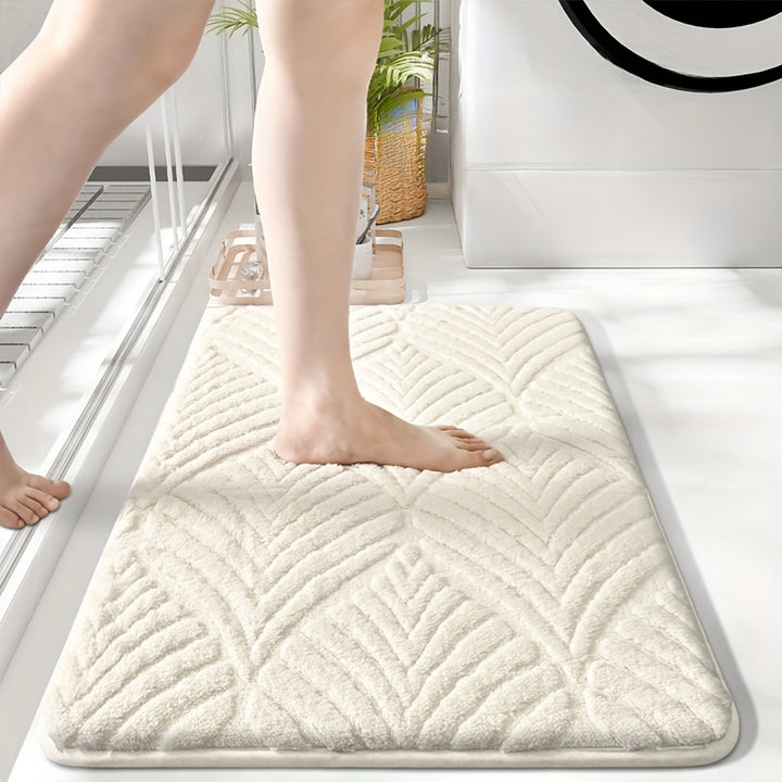 Bad Teppich Geometrischer | Flauschige, Rutschfeste Duschmatte aus Mikrofaser