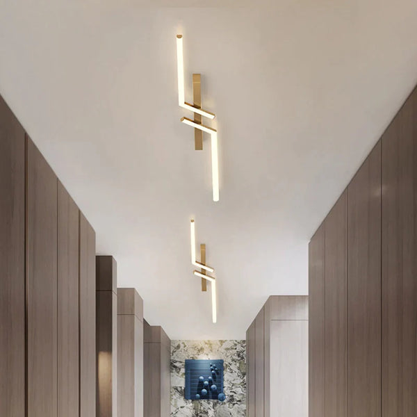 Minimalistische LED-Deckenleuchte Wohnzimmer – Modern in Schwarz & Gold