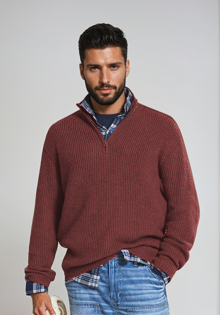 Herren Halbzip-Jumper | Gerippter Pullover für stilvolles Layering