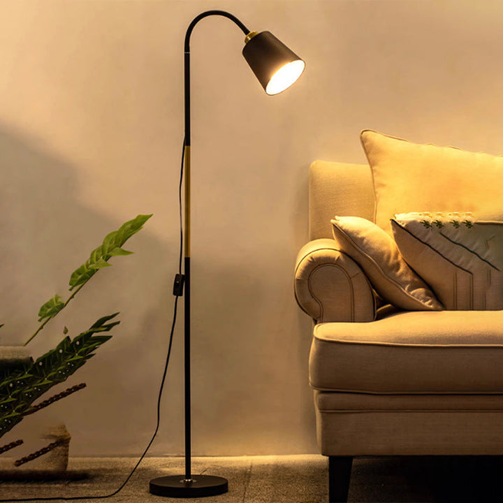 Moderne Stehlampe Wohnzimmer Mit Rundem PVC-Schirm