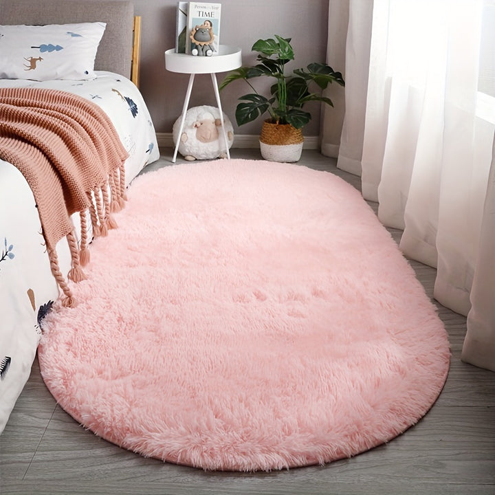 Teppich Wohnzimmer | Luxuriöser Hellblauer Ovaler