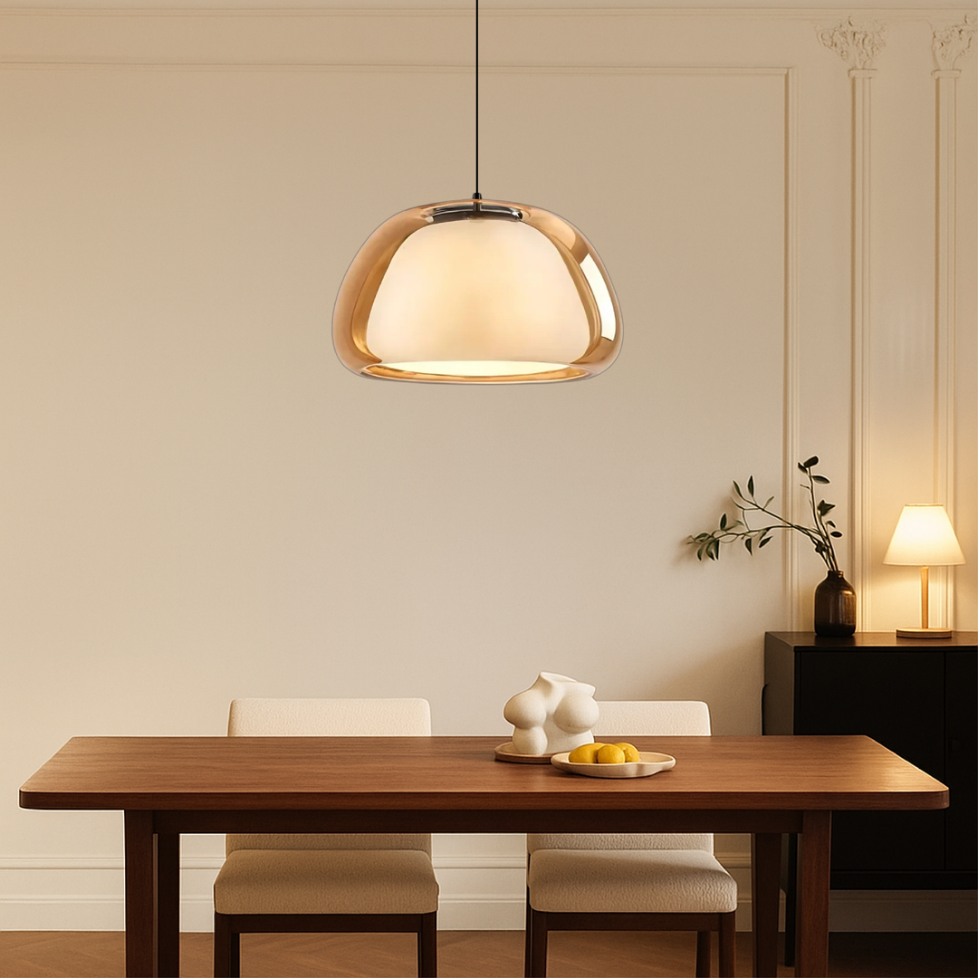 Pendelleuchte im Glasdesign | Stilvolle runde Form