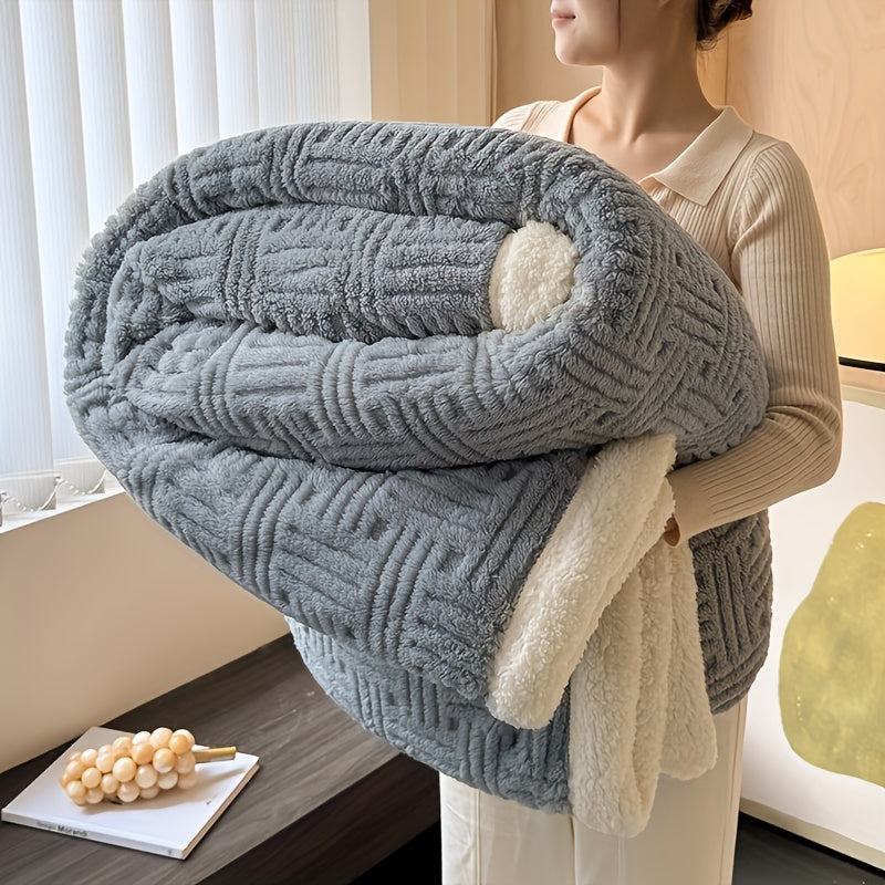 Bettdecke Zeitgenössische Bestrickte Jacquard Sherpa