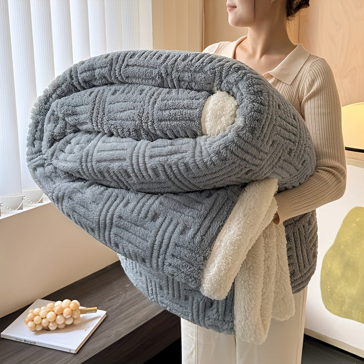 Bettdecke Zeitgenössische Bestrickte Jacquard Sherpa