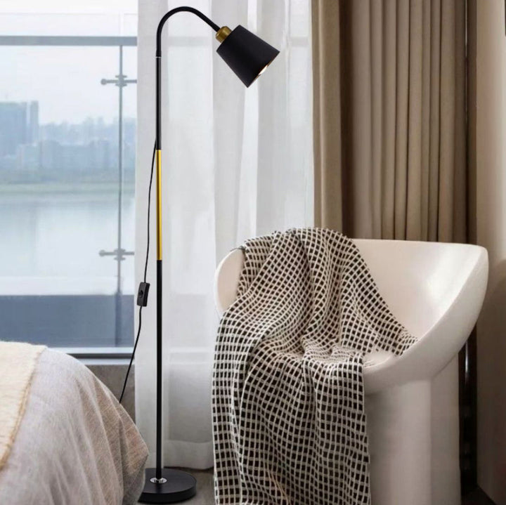 Moderne Stehlampe Wohnzimmer Mit Rundem PVC-Schirm
