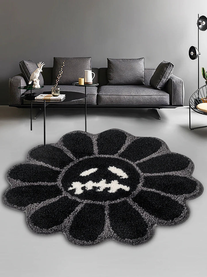 Teppich Wohnzimmer – Rutschfester Teppich mit Blumenmuster für Schlafzimmer und Wohnzimmer