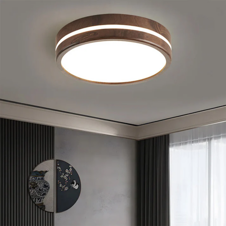 LED Deckenleuchte aus Holz & Acryl