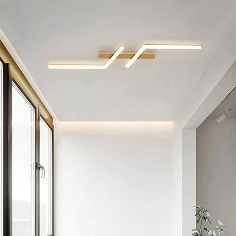 Minimalistische LED-Deckenleuchte Wohnzimmer – Modern in Schwarz & Gold