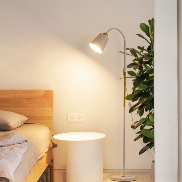 Moderne Stehlampe Wohnzimmer Mit Rundem PVC-Schirm
