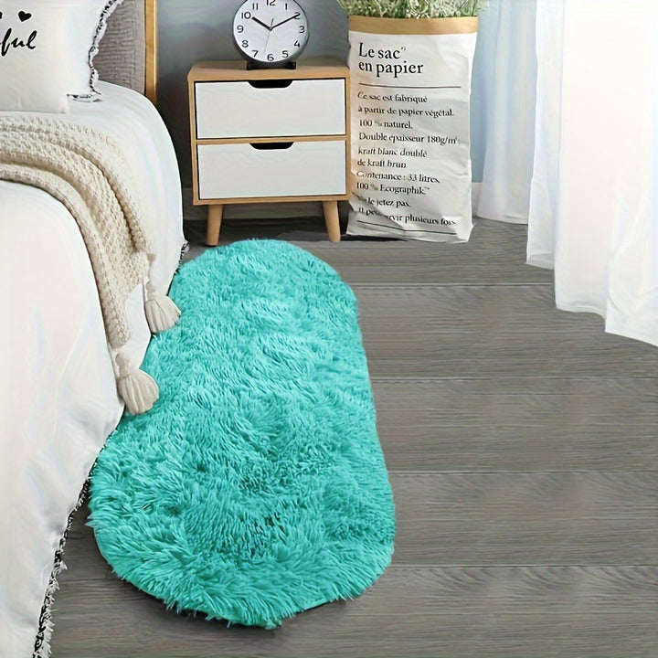 Teppich Wohnzimmer | Luxuriöser Hellblauer Ovaler