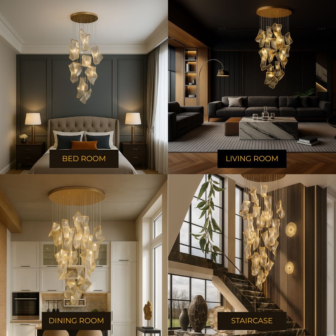 Hängelampe Treppenhaus | Wellenförmiges Design