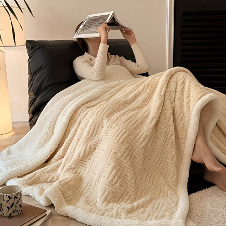 Bettdecke Zeitgenössische Bestrickte Jacquard Sherpa