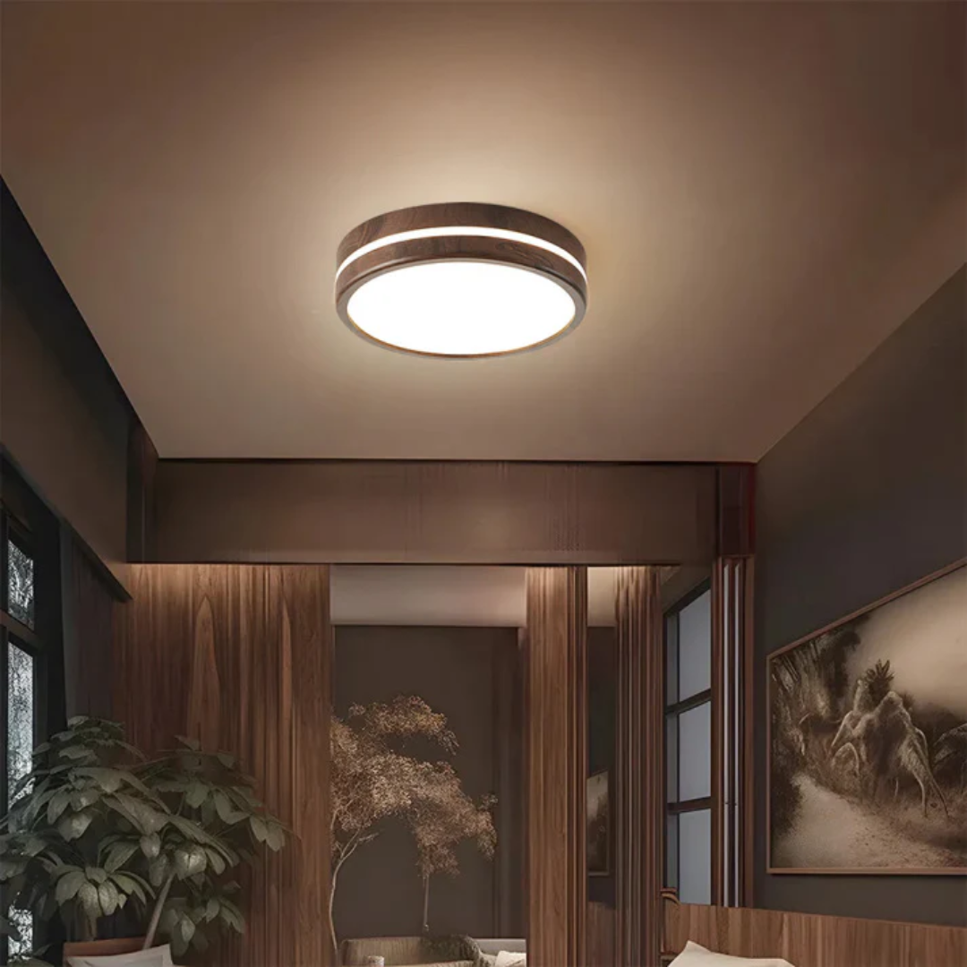 LED Deckenleuchte aus Holz & Acryl