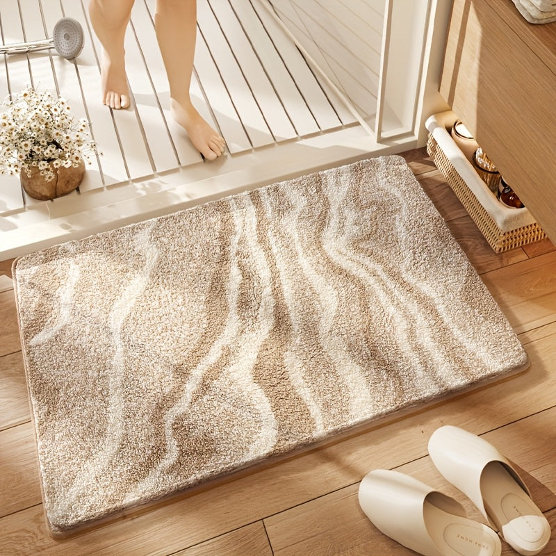 Bad Teppich | Fluffy Badematte Marmor Muster