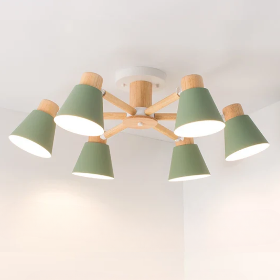 LED Deckenleuchte mit Holzrahmen