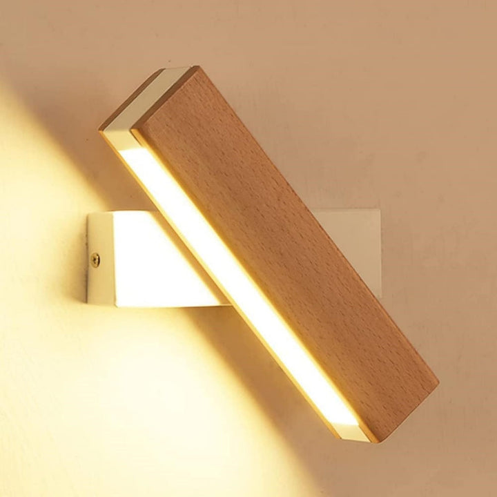 Retro Leselampe Holz | Drehbare LED Wandleuchte Schlafzimmer