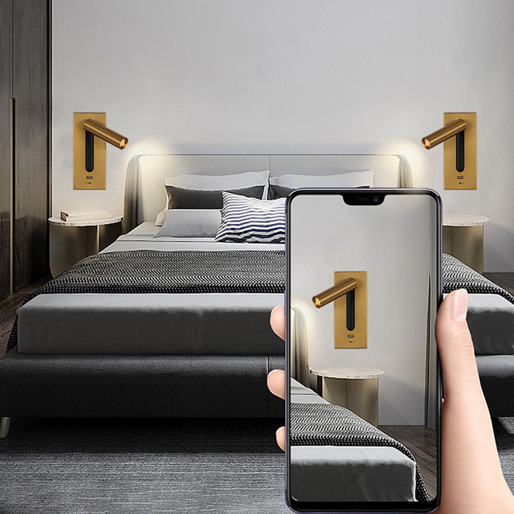 Wandmontierte USB Leselampe | Wiederaufladbar