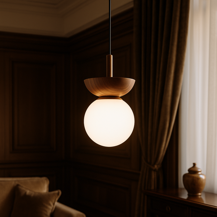 Japandi Pendelleuchte | Minimalistisches Design Mit Holzakzent