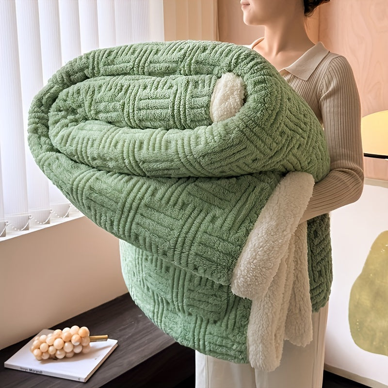 Bettdecke Zeitgenössische Bestrickte Jacquard Sherpa