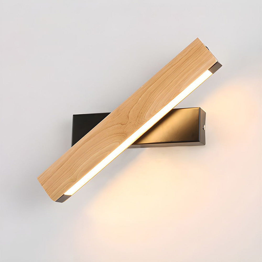 Retro Leselampe Holz | Drehbare LED Wandleuchte Schlafzimmer