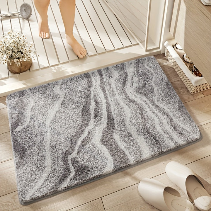 Bad Teppich | Fluffy Badematte Marmor Muster