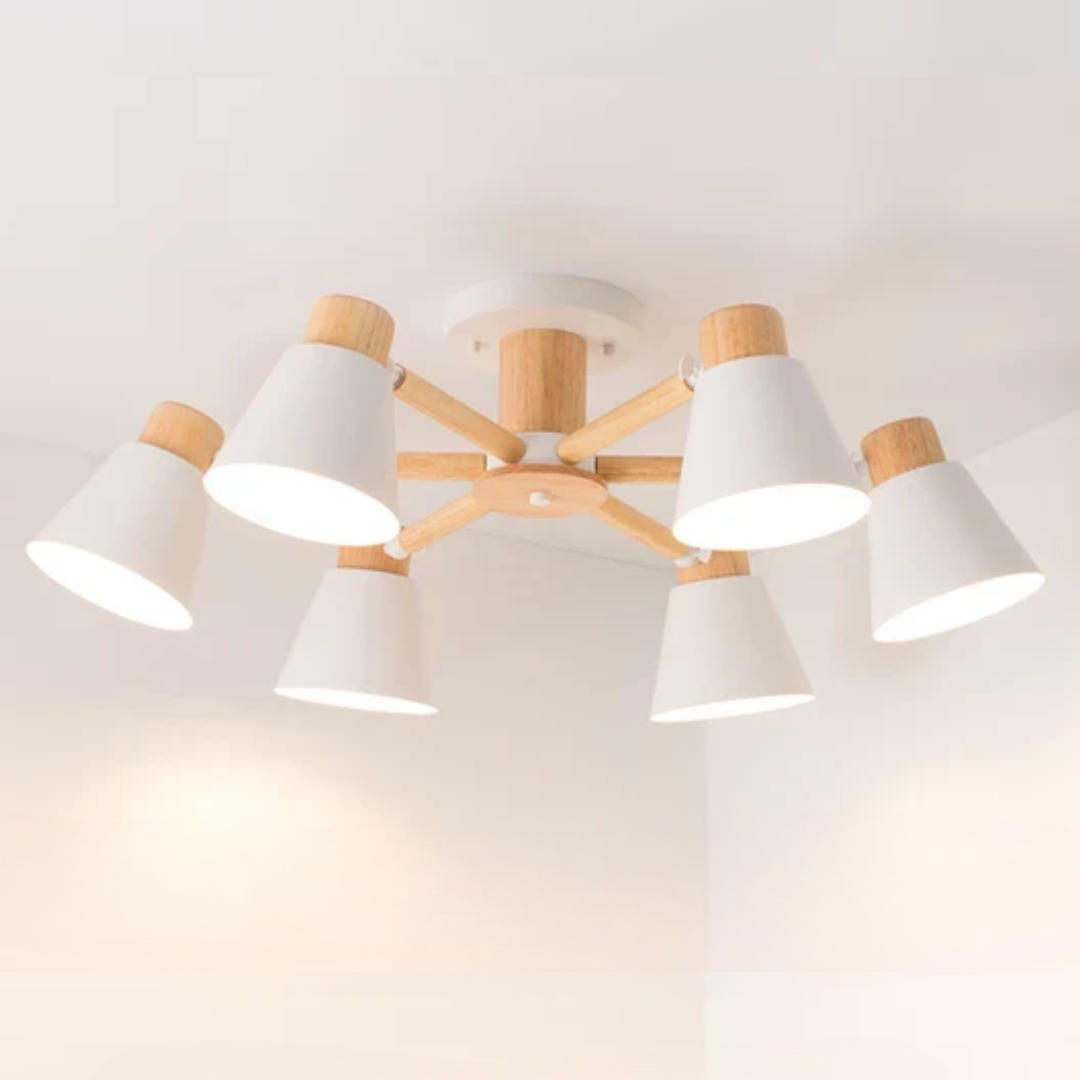 LED Deckenleuchte mit Holzrahmen