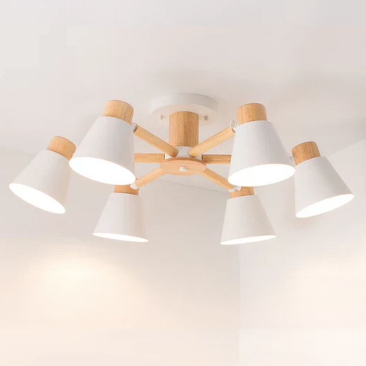 LED Deckenleuchte mit Holzrahmen