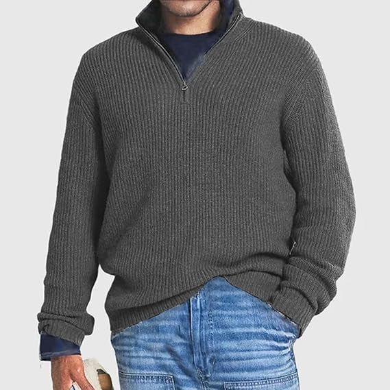 Herren Halbzip-Jumper | Gerippter Pullover für stilvolles Layering