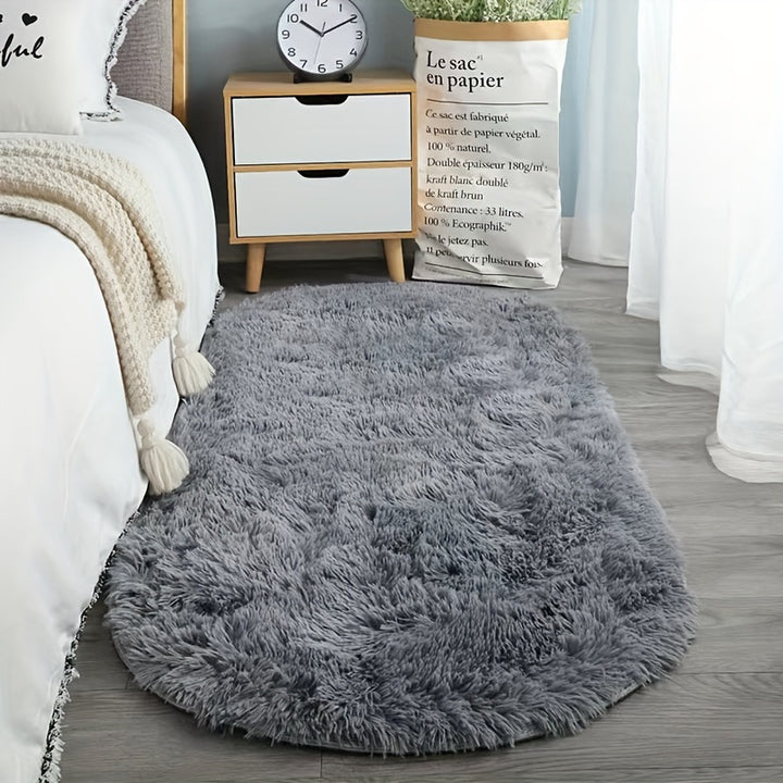 Teppich Wohnzimmer | Luxuriöser Hellblauer Ovaler
