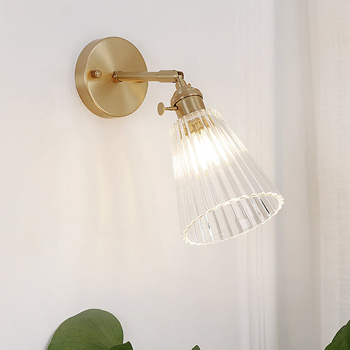 Wandlampe | Rundes Design mit strukturiertem Glas
